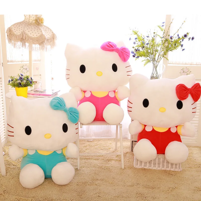 Hello Kitty Плюшено Sanrio Сладък Kawaii KT Играчки За Котки Кукли Мека Възглавница на Дивана Възглавници Детски Коледен Подарък За Рожден Ден 0