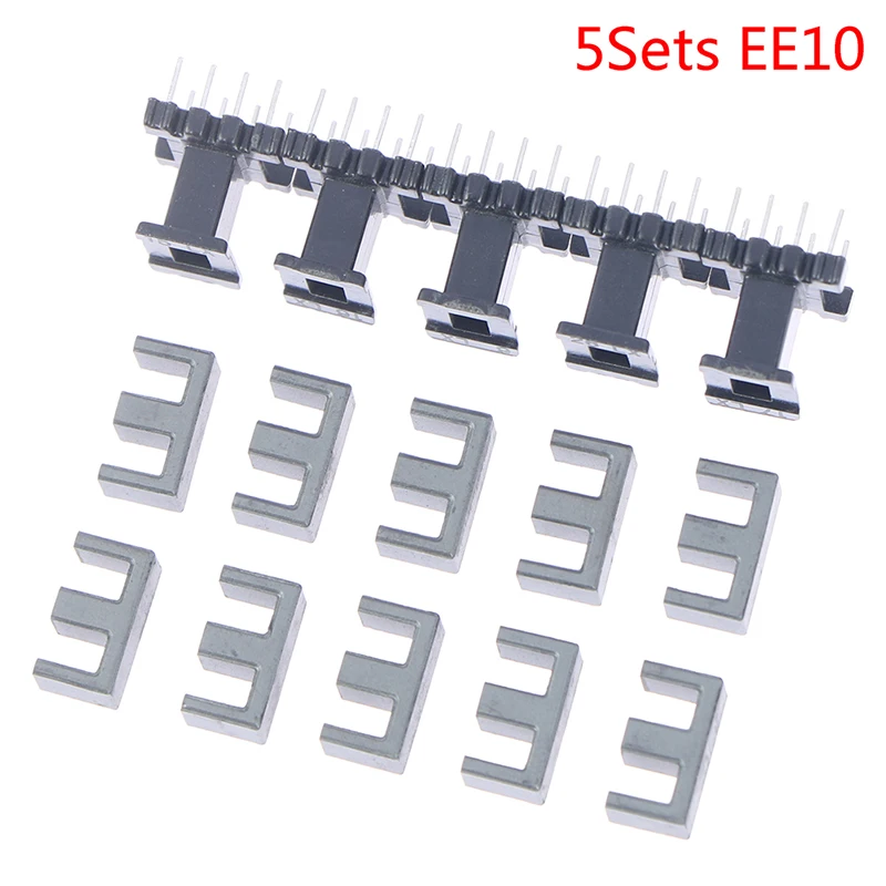 5 комплекта Нови EE10 4 С 4-контактна Трансформаторни Намотка PC40 С Ферритовым Сърцевина Вертикално 0