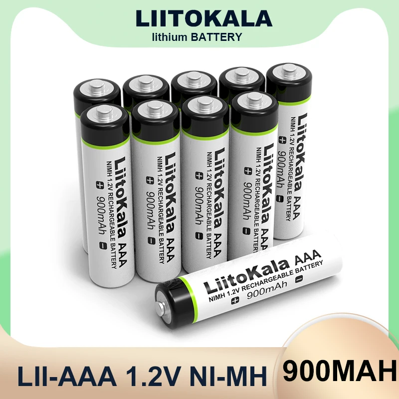 LiitoKala Оригинален AAA 900 mah NiMH Батерия 1,2 В която се презарежда Батерията за Фенерчето, Играчки, дистанционни управления 0