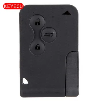 Keyecu Smart Remote Card Keycard Калъф за Ключове 3 Бутона Ключодържател С Празни Острие Неразрезной за Renault Megane Scenic 0