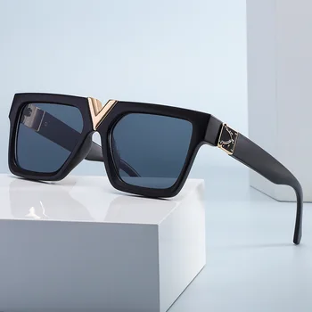 Нови Квадратни Големи Слънчеви Очила Модерен Очила Черен Цвят За Жени И Мъже, Пластмасови Рамки За Очила, UV400 Цвят За Шофиране